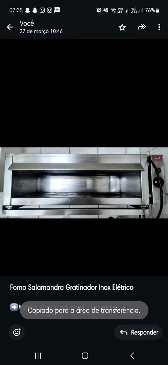 Forno Salamandra Gratinador Inox Elétrico