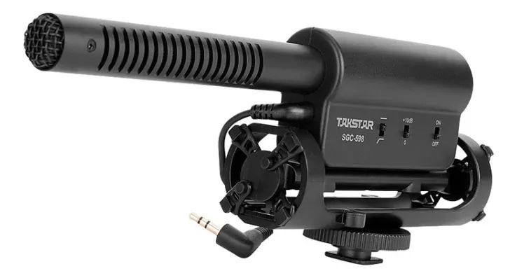 Microfone Direcional Takstar Sgc-598 Dslr Canon Nikon Sony Preto