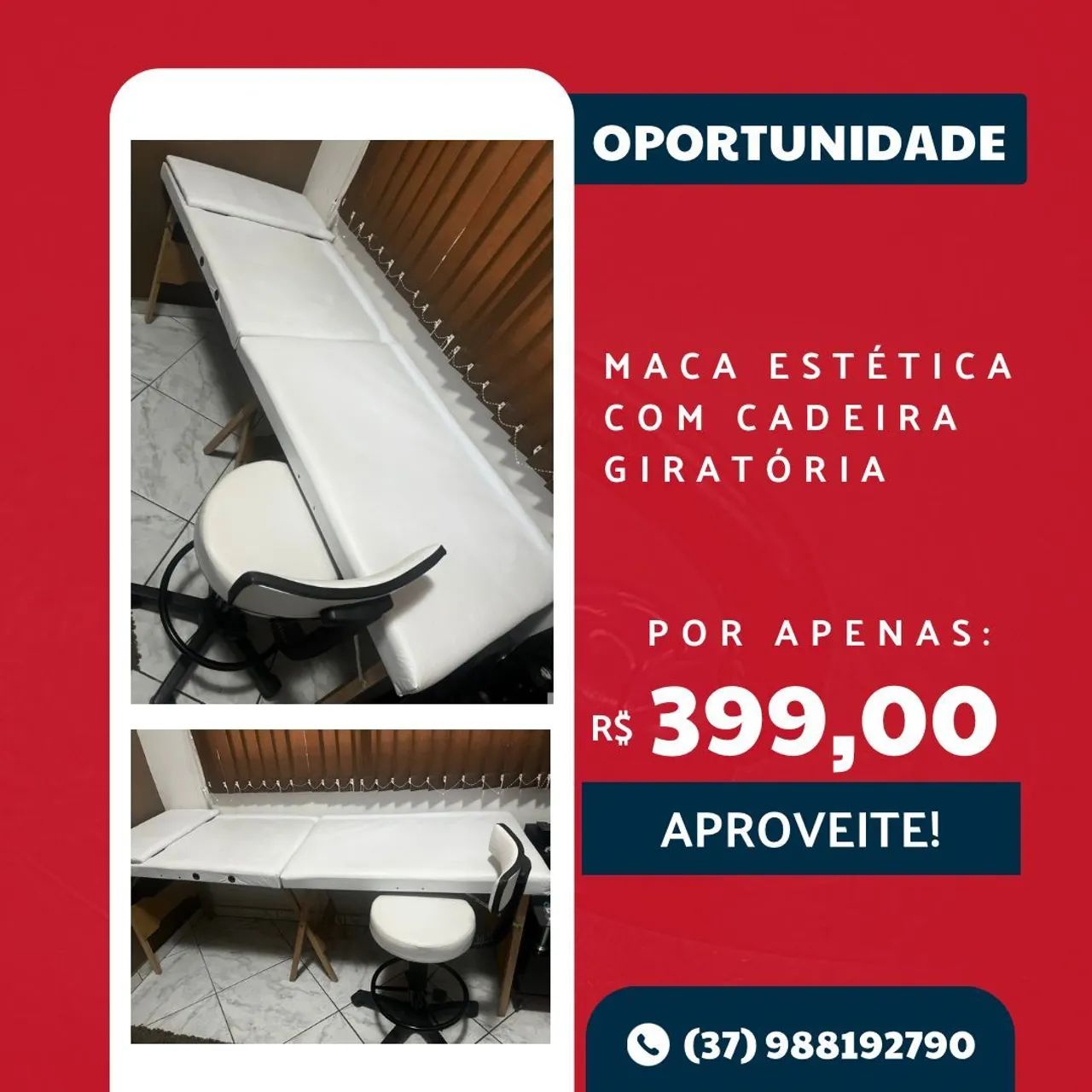 Maca Estética e Cadeira Giratória 