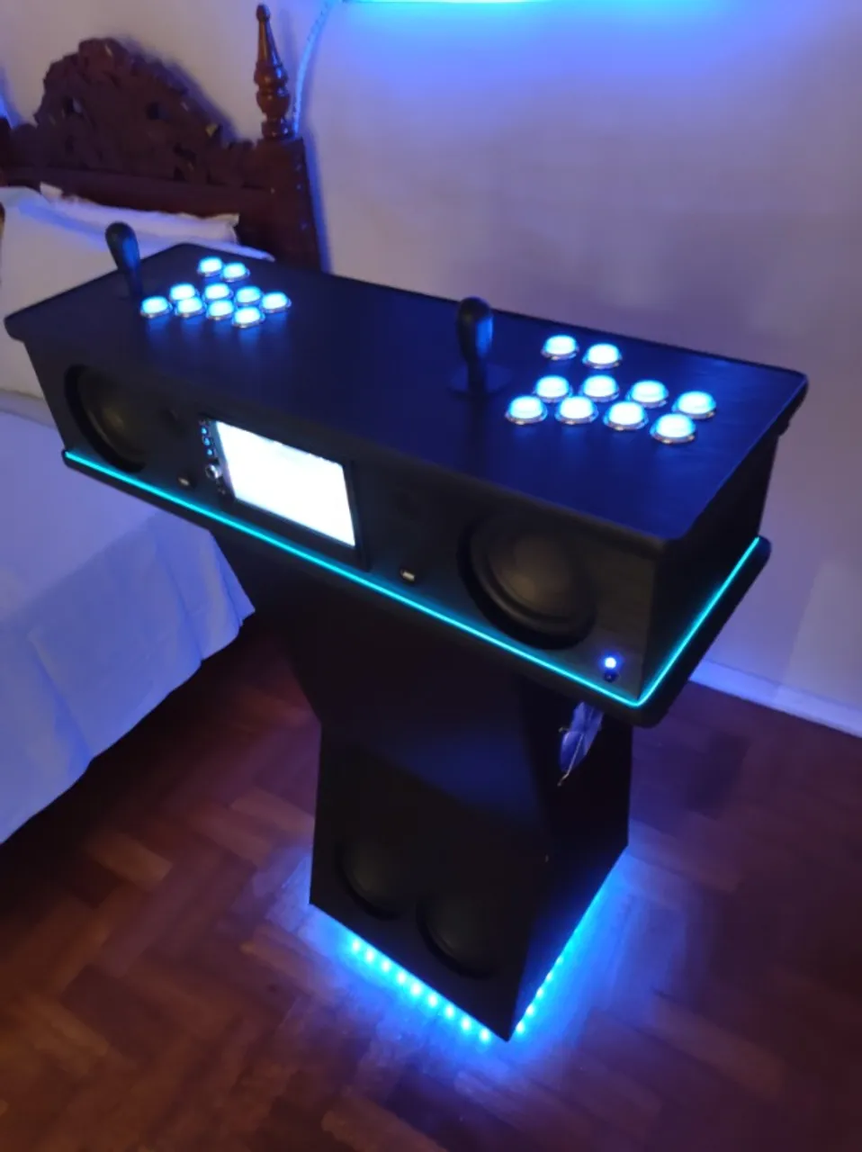Fliperama de luxo portátil e caixa bluetooth com tela 7 polegadas