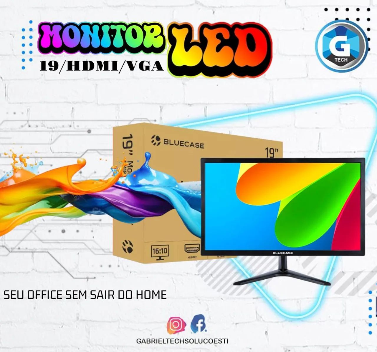 Monitor LED 19'' Bluecase HDMI Full HD - Novo