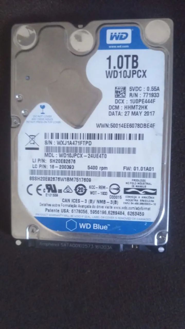 HD WD Blue 1TB - para notebook 