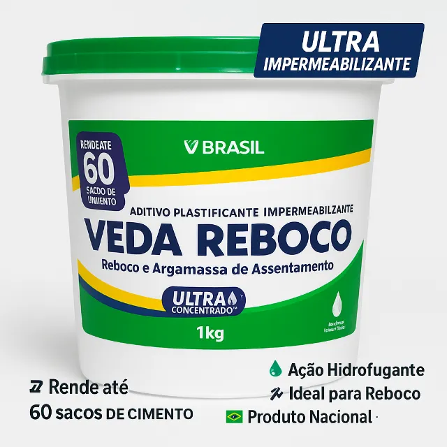 Veda Reboco Impermeabilizante  1kg - Alta Proteção e Desempenho em Obras