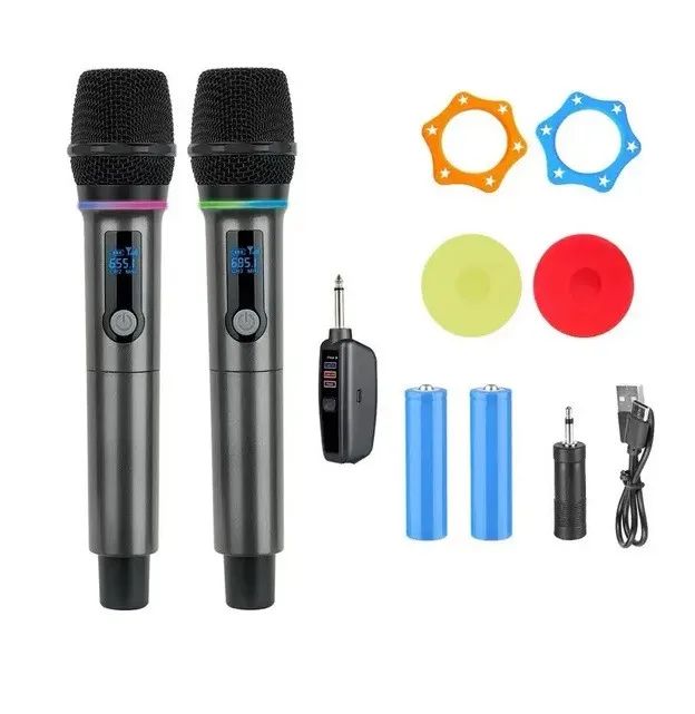 Kit 2 Microfones Sem Fio Dinâmicos Com Painel B-Max BM-248B - Foto 2