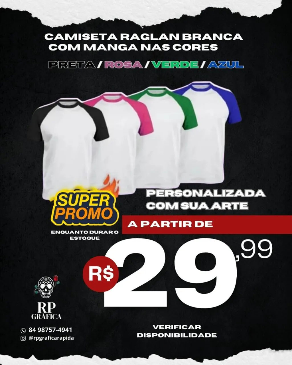 Camiseta Raglan Personalizada - Super Promo!