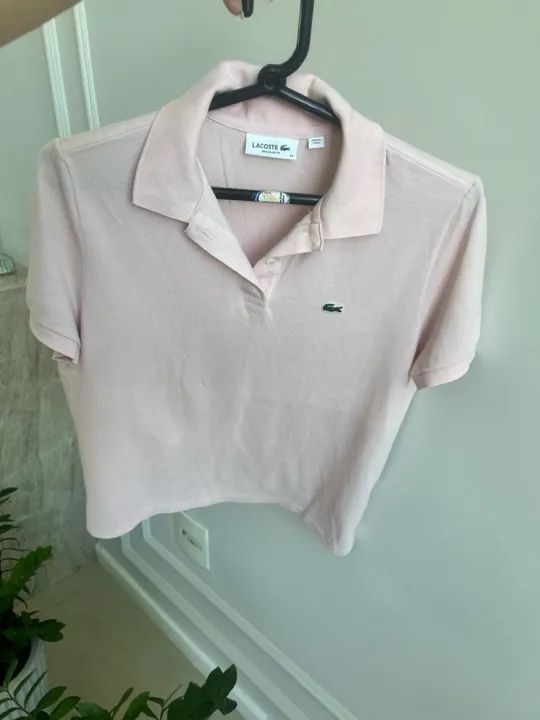 Camisa Polo Lacoste Rosa Feminina