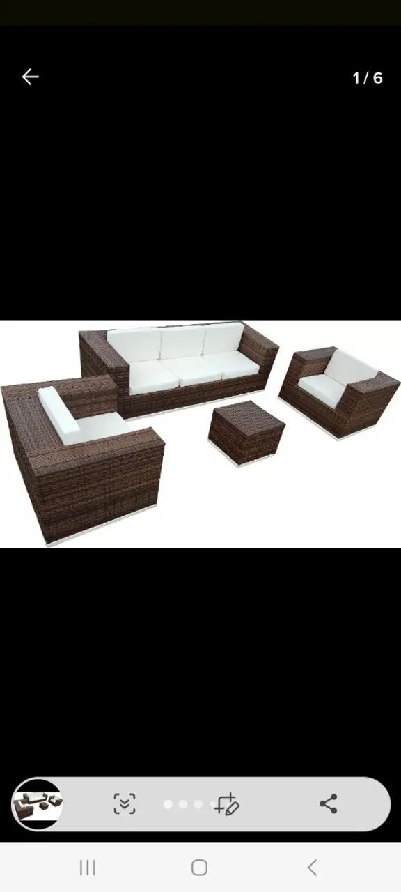 Conjunto de Sofá de área externa Canto em Vime - Foto 2