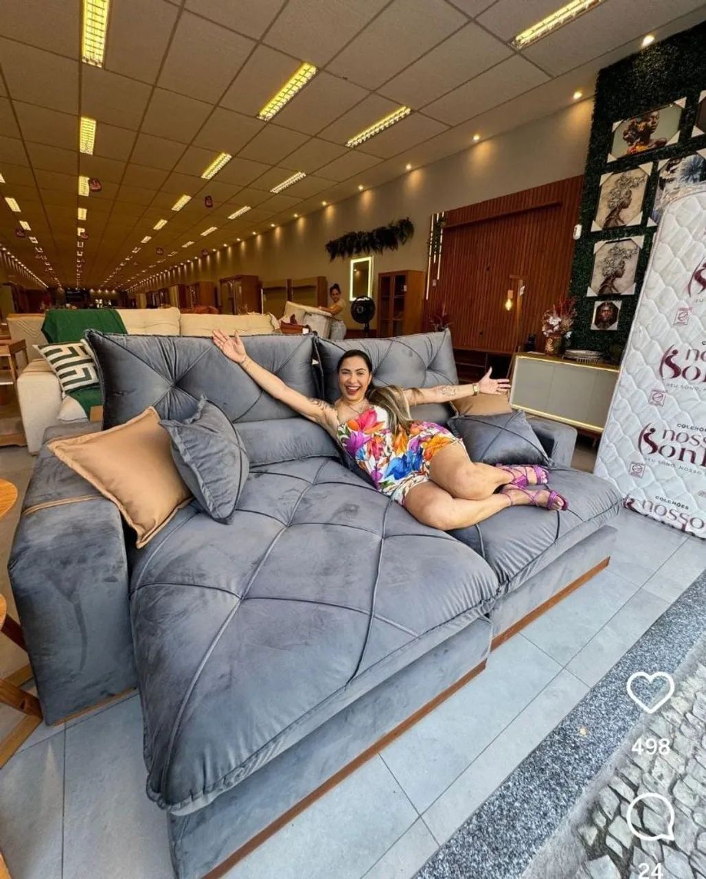 SOFÁ RETRATIL RECLINAVEL 2,50 MOLAS ENSACADA ESPUMA D33 