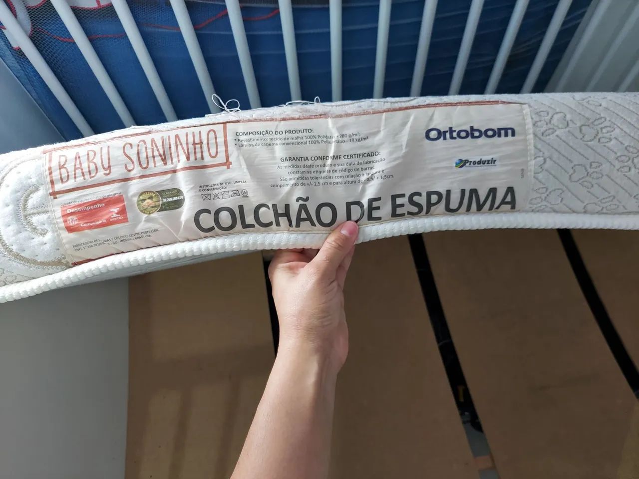 Berço Cama com Colchão de Espuma Baby Soninho Ortobom