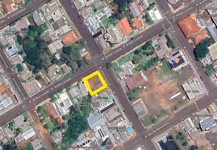 Terreno no Centro de Xaxim-SC, de esquina, de 625m2