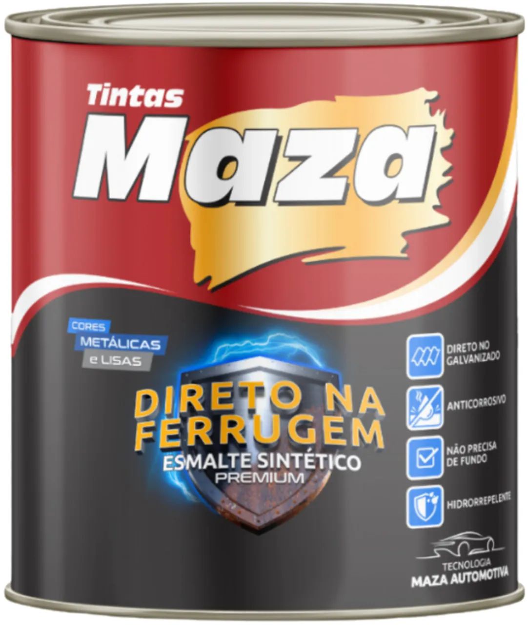 Tinta Maza Direto na Ferrugem Prata Lunar 900ml - Foto 2
