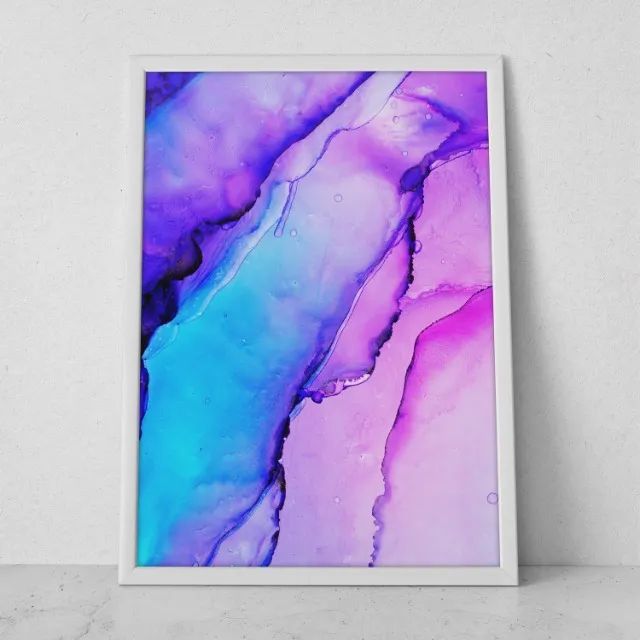 Quadro Decorativo Formas Orgânicas Metálicas Alcohol Ink Oferta - Foto 2