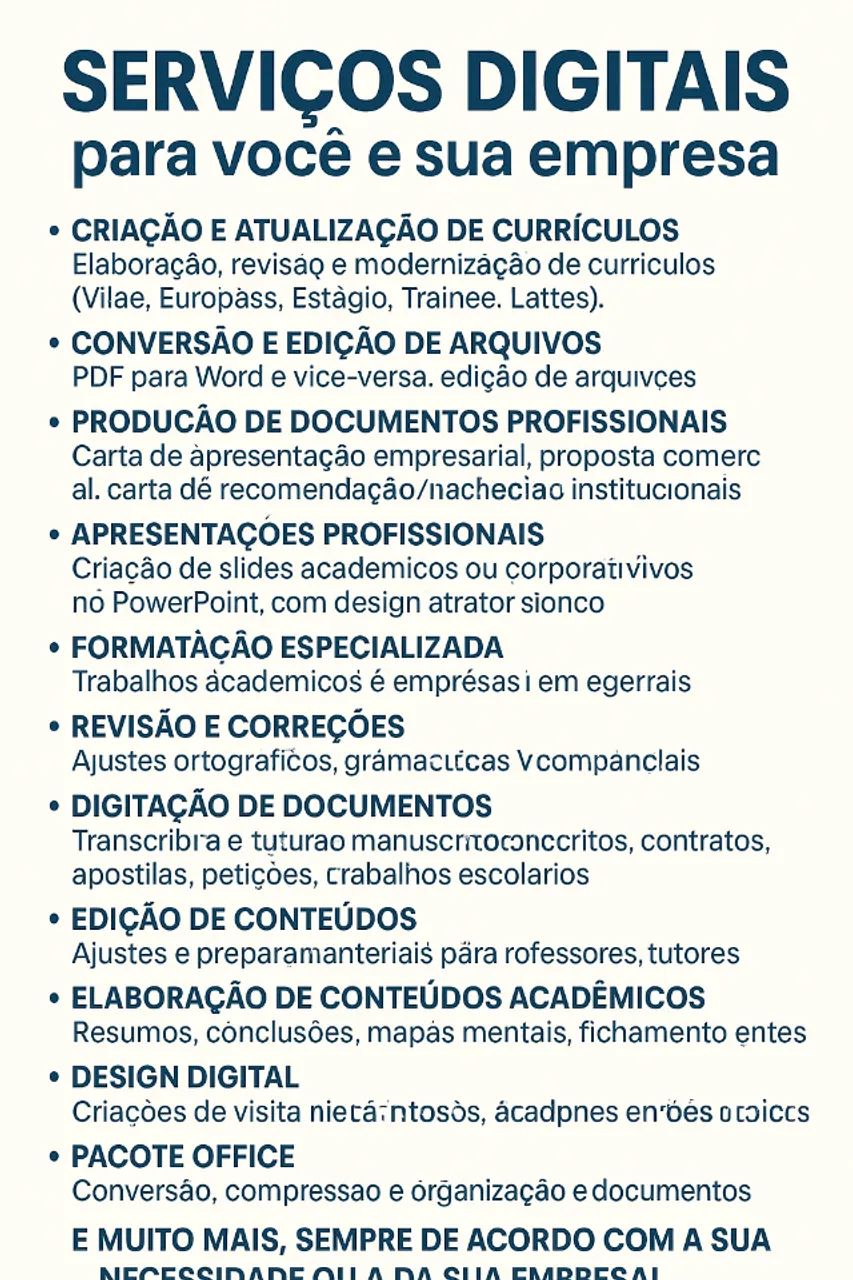 Serviços Digitais para você e para sua empresa