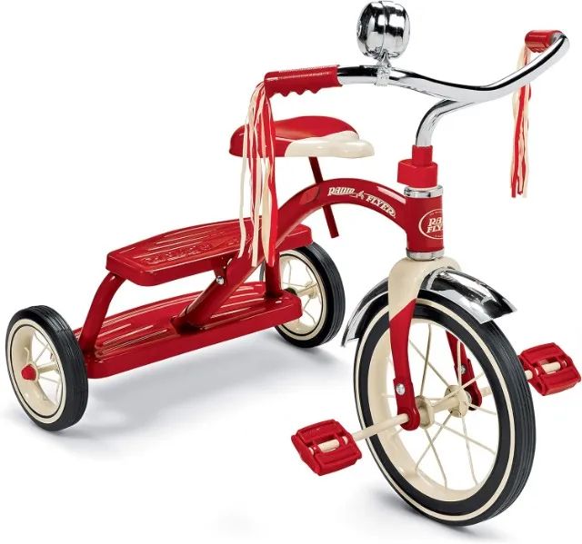 Triciclo Radio Flyer de deck duplo vermelho clássico