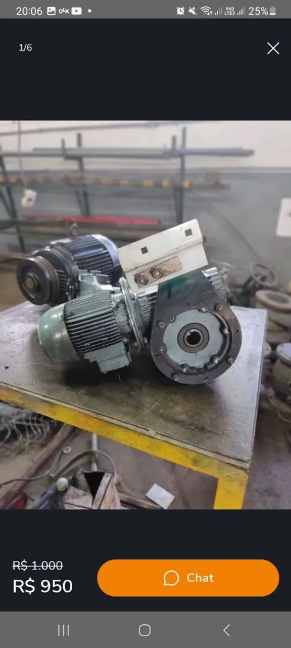 Motoredutor 1 CV trifásico 