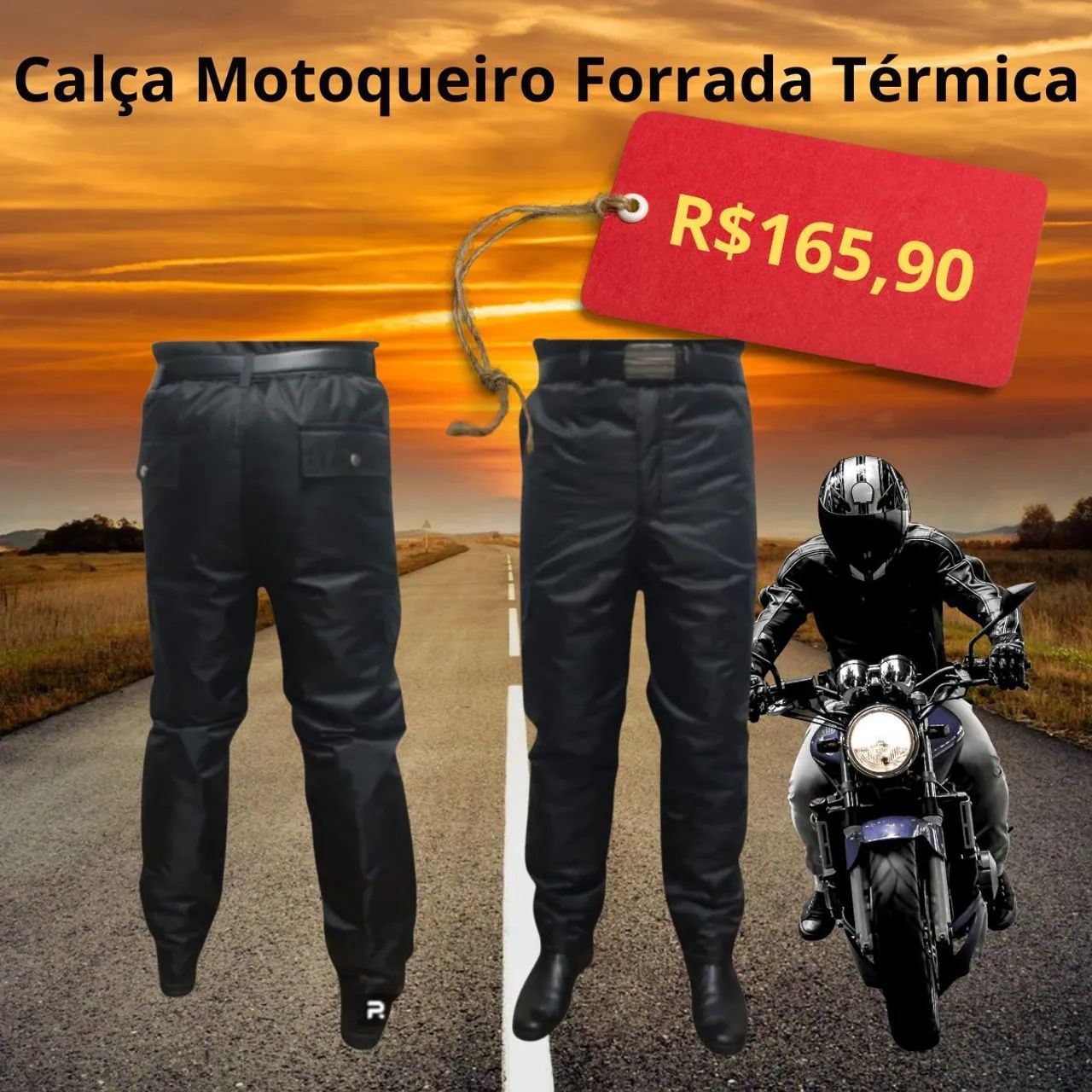 Calça Térmica Forrada Motoqueiro - Conforto e Proteção - Foto 5