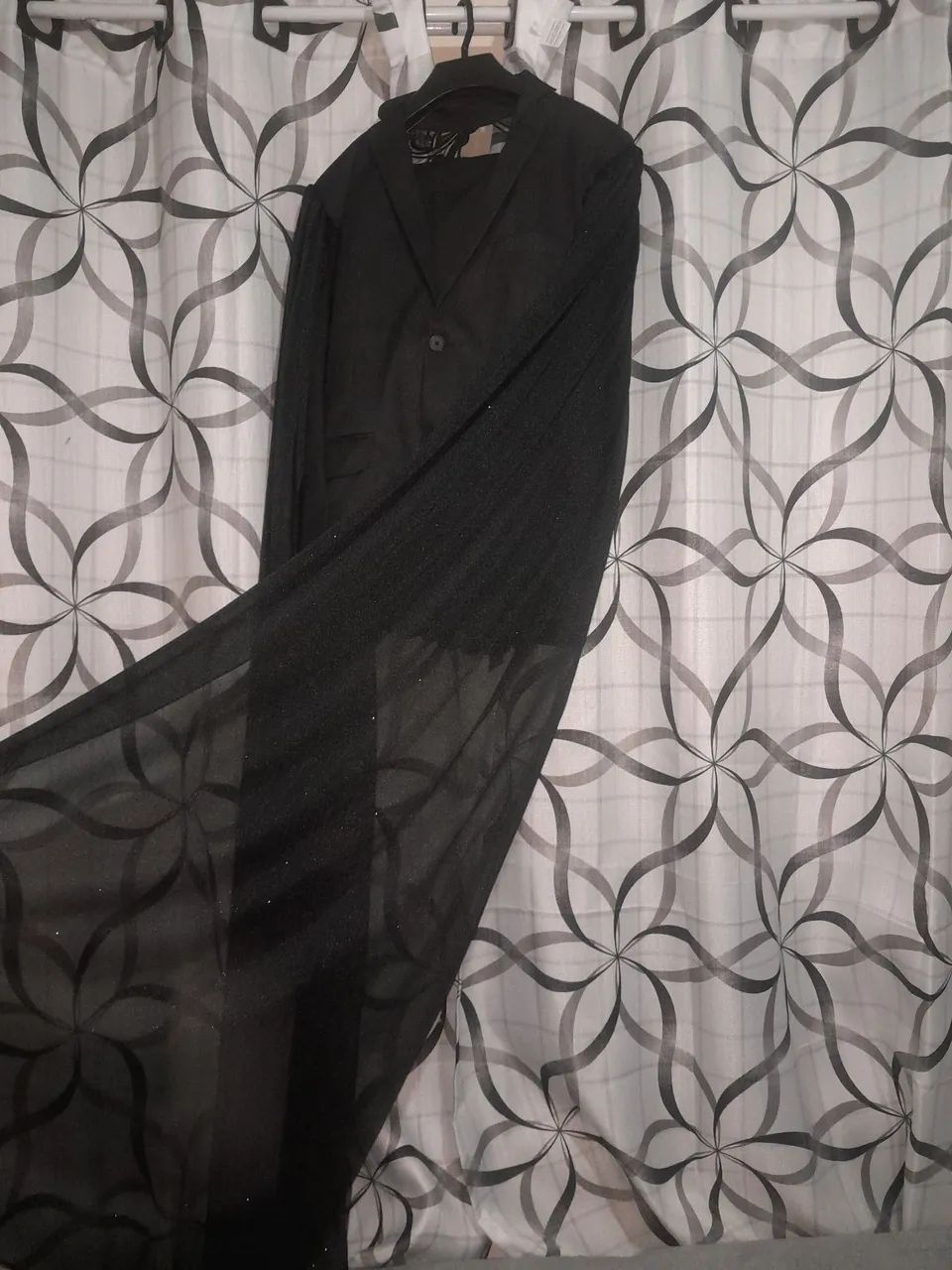 Conjunto Social Couture Preto com Capa e Renda Bordada - Foto 2
