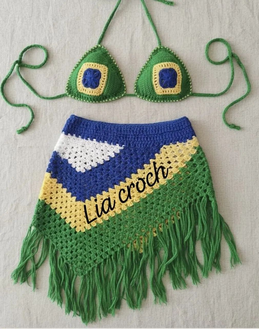 Conjunto de saída de praia de croche  - Foto 2