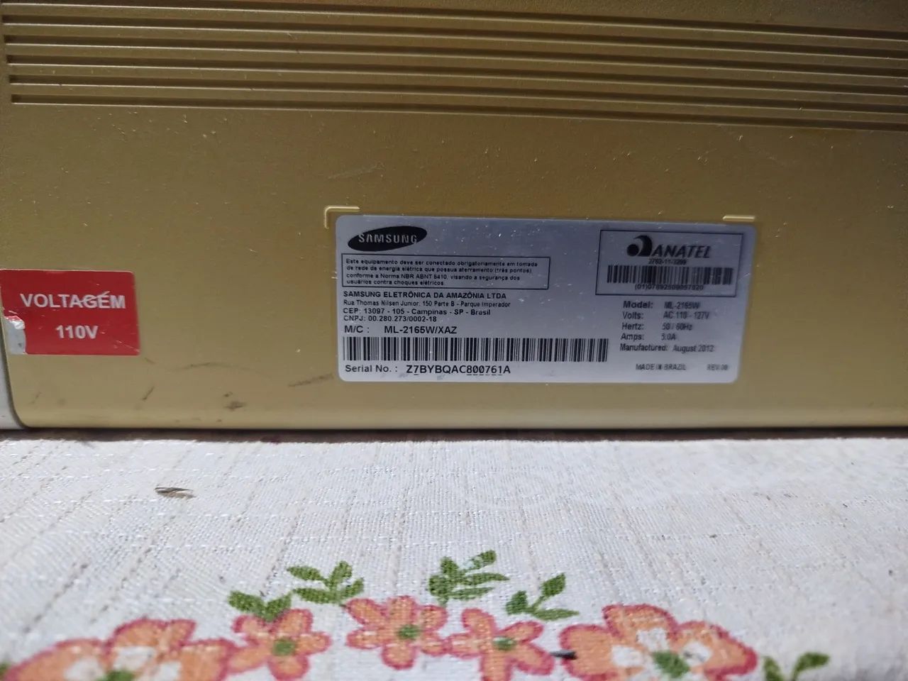 Impressora Samsung ML-2165W. Wi-fi