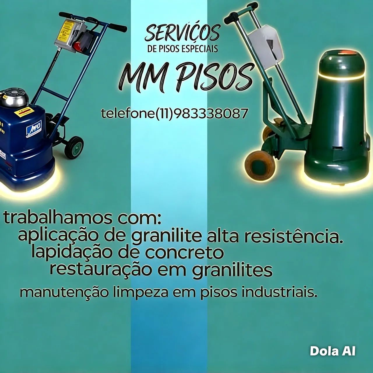 Aplicação de pisos de granilite e fulget , concreto