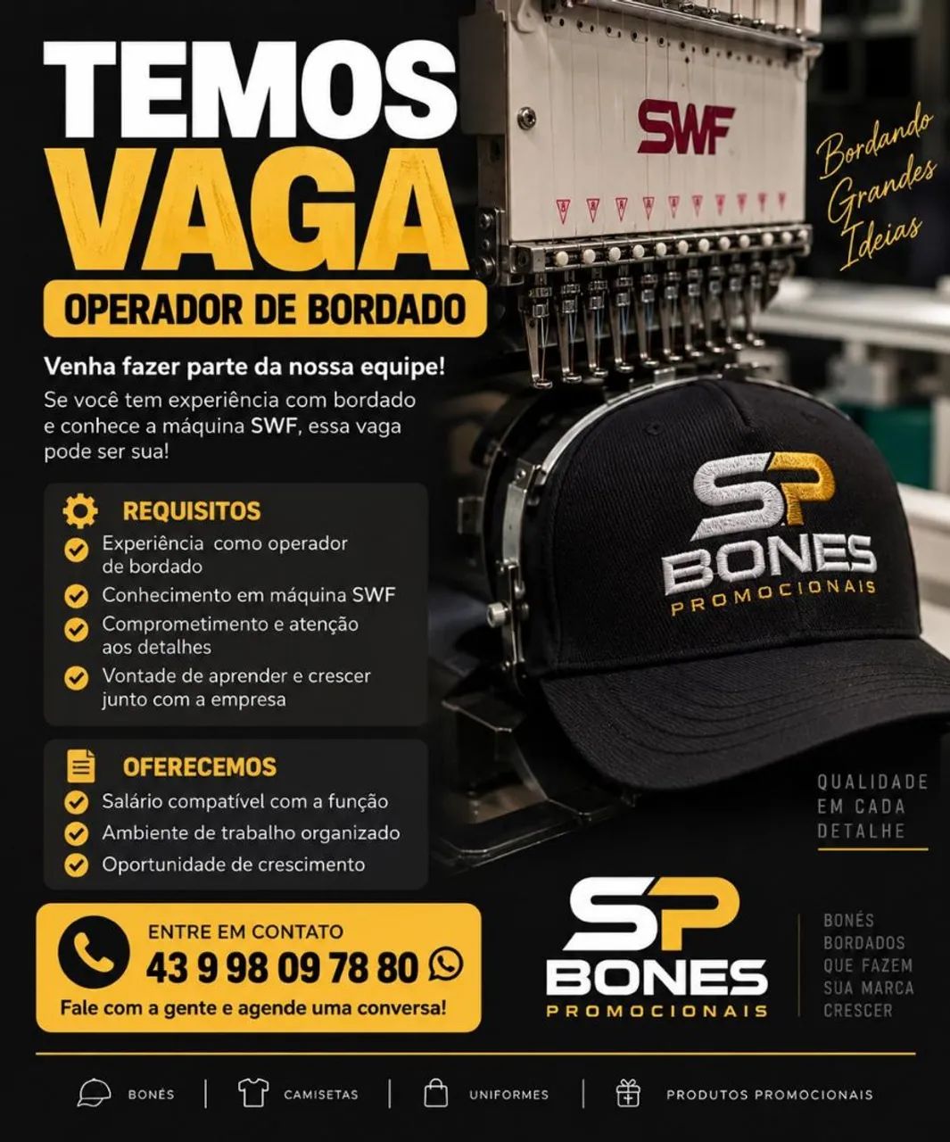 Precisa de Operador de Bordado 