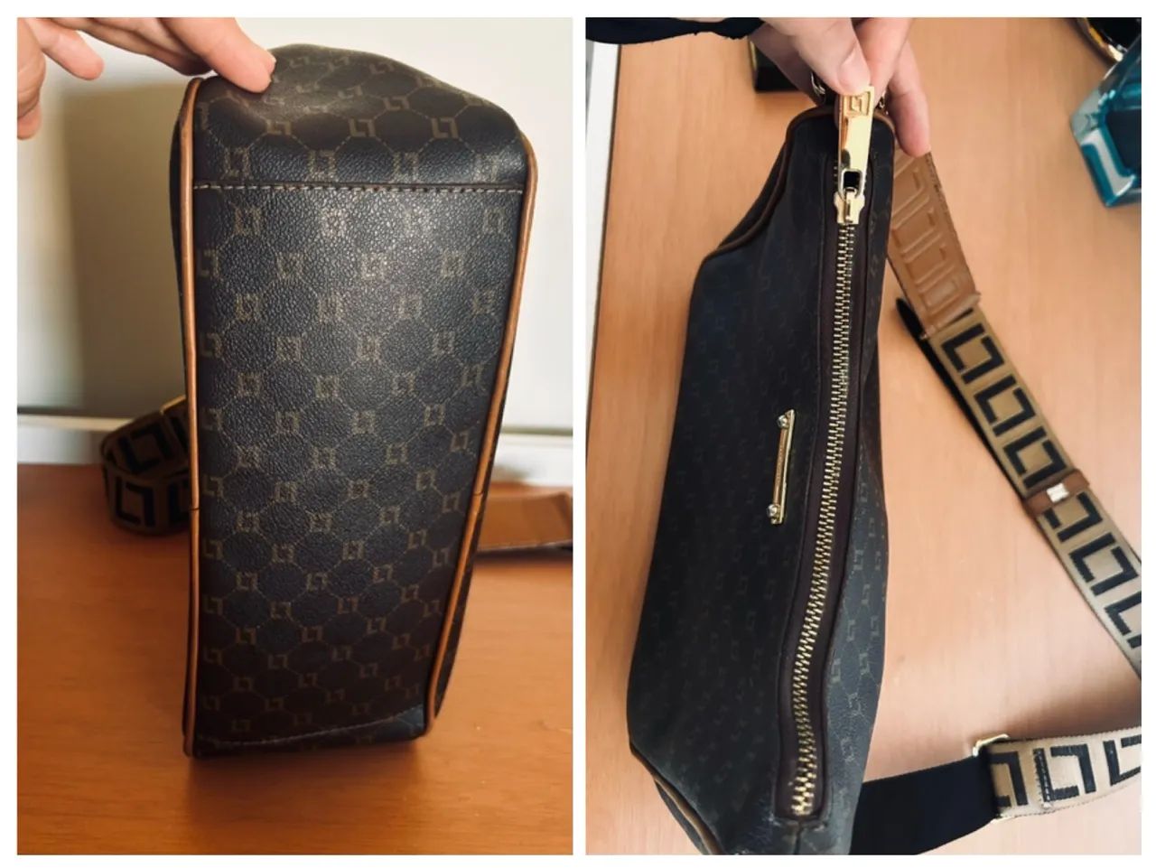 Bolsa Luz da Lua monograma marrom  - Foto 4