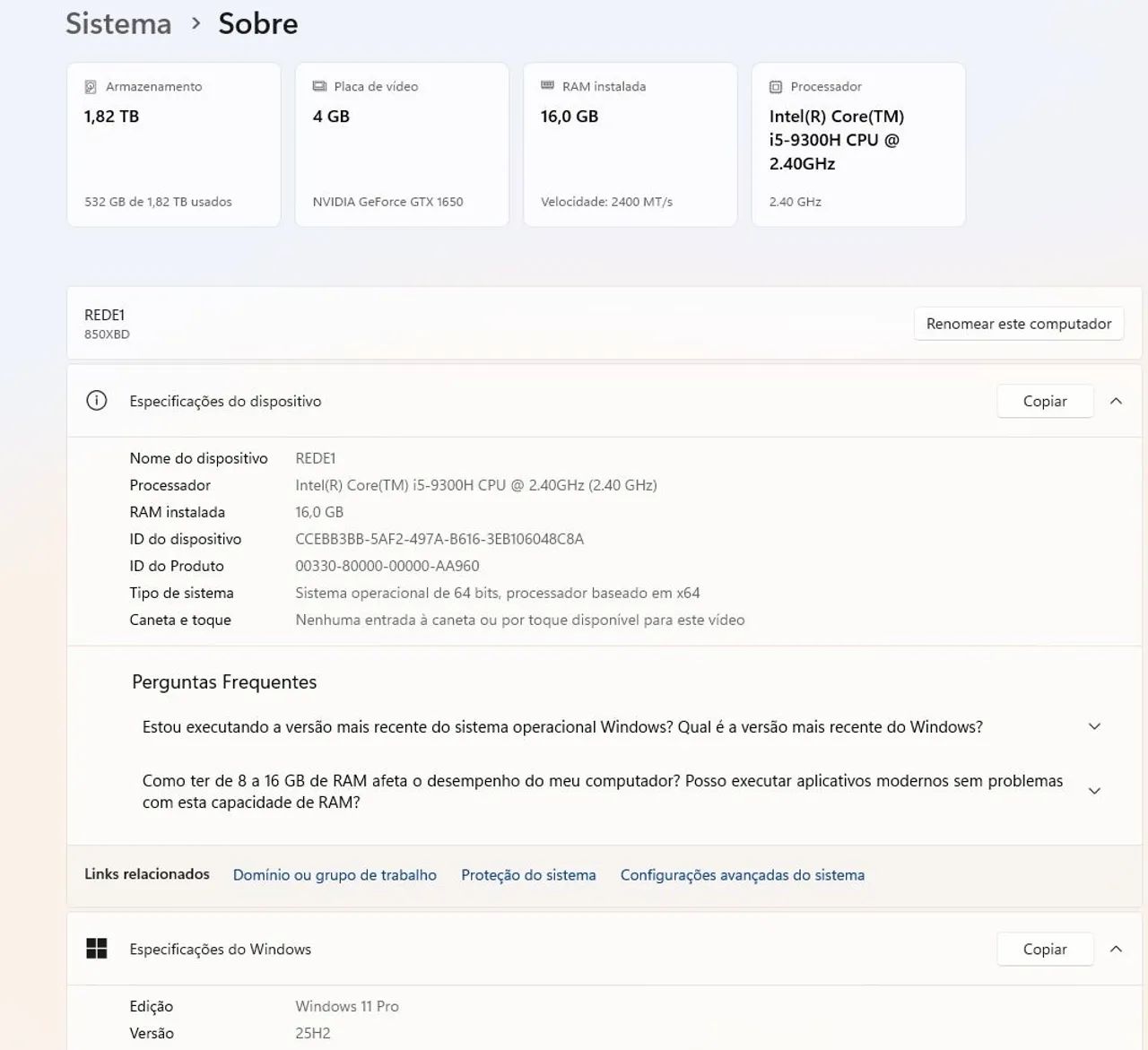 Notebook 17 P intel core I5 16 RAM 