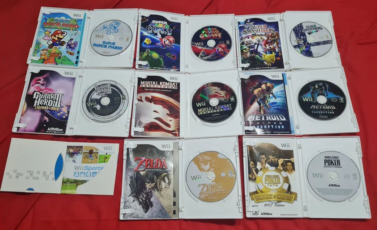 Kit Nintendo Wii+8 jogos+guitarra Les Paul Guitar Hero+2 Kit Nintendo Wii+8 jogos+guitarra Les Paul Guitar Hero+2