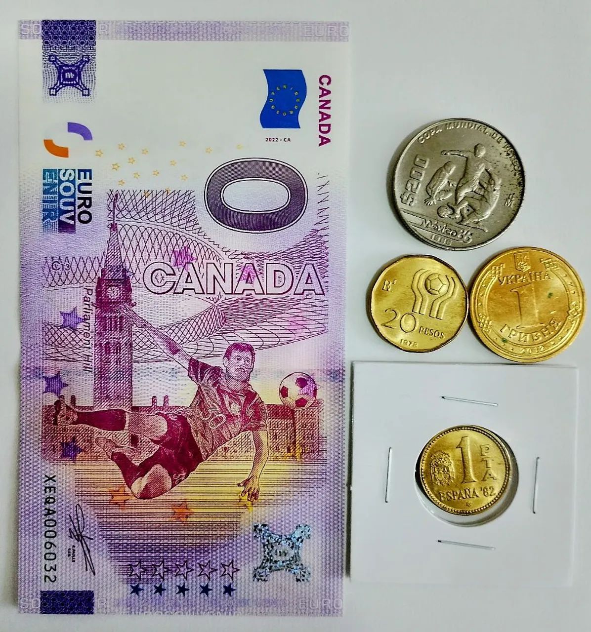 Moedas de futebol e copa do mundo - Lote 2