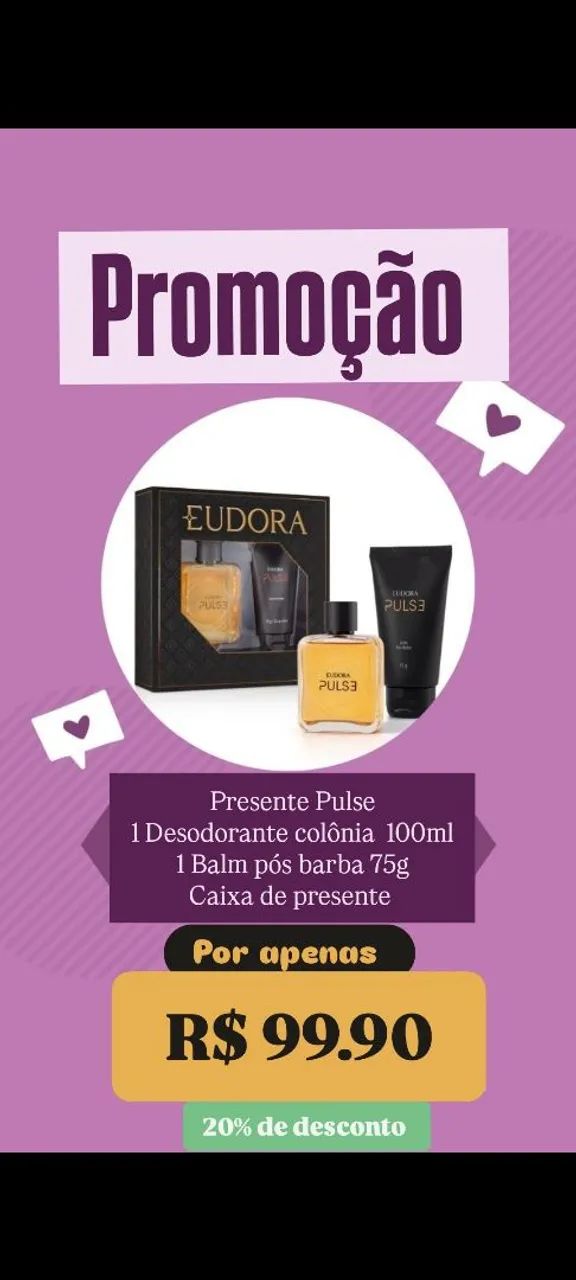 Perfume Eudora pulse action - Colônia e balm pós barba. - Foto 2