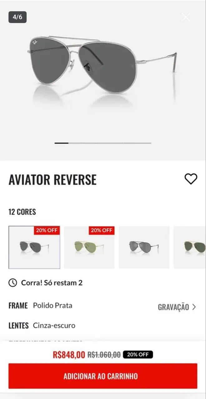 Óculos Ray Ban AVIATOR   original imperdível  - Foto 3