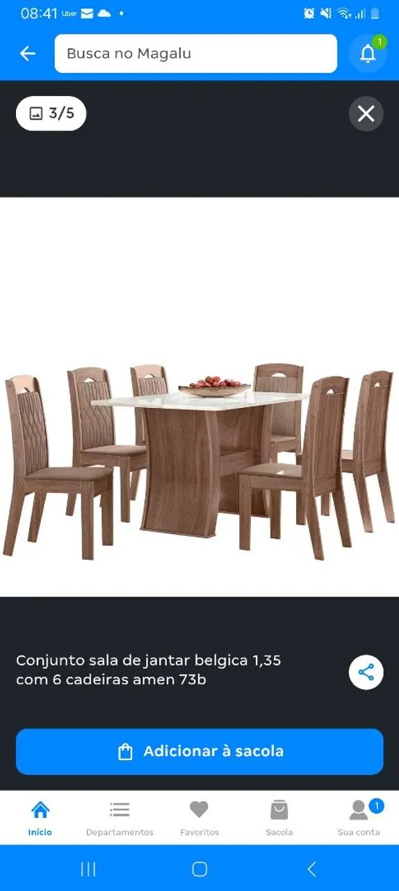 Conjunto de mesa com 6 lugares seminova - Foto 2
