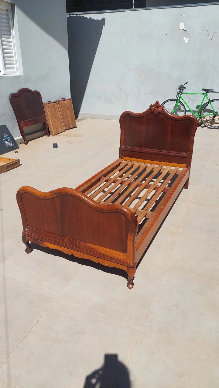 Cama vintage solteiro - Madeira maciça - Foto 2