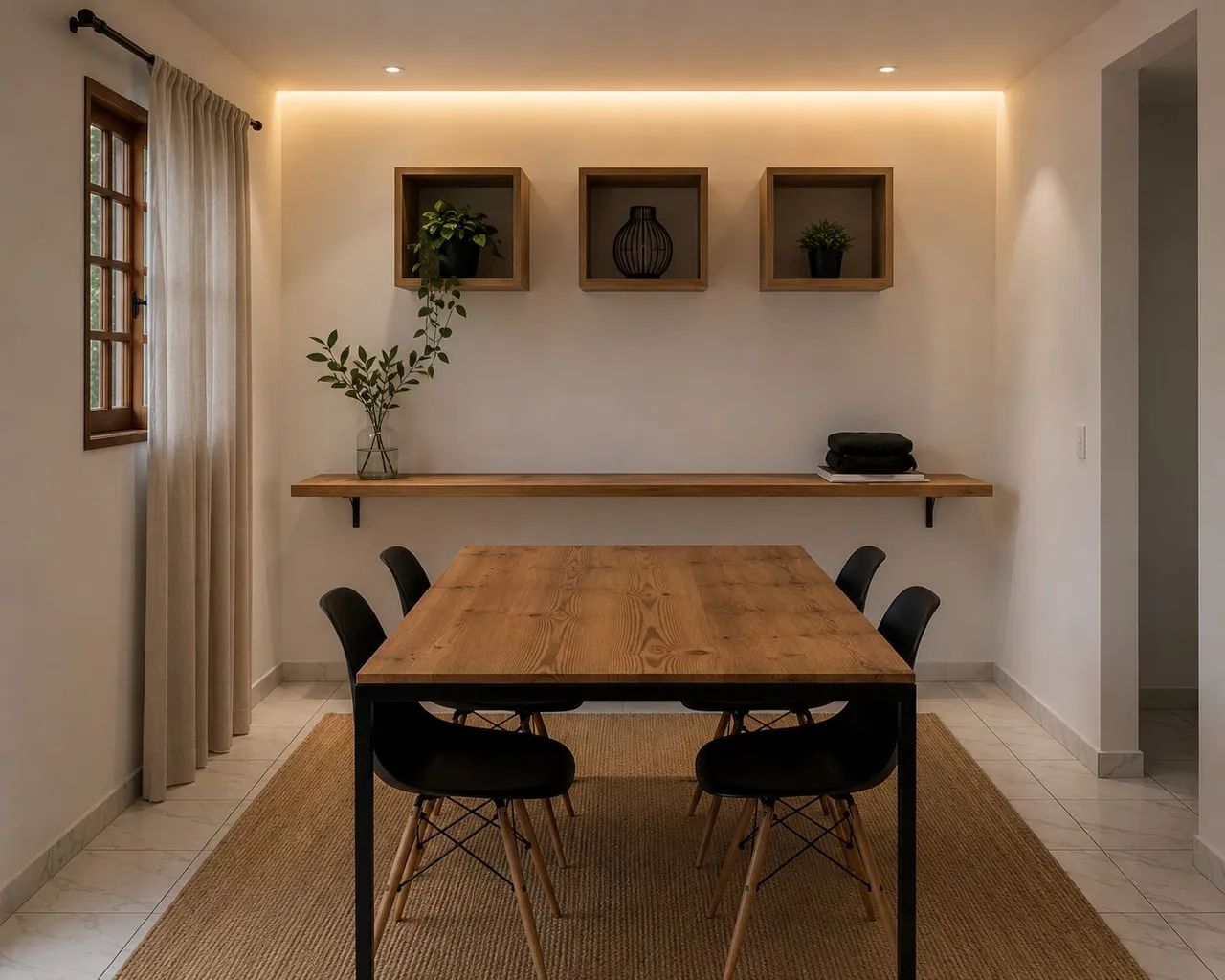 Mesa + aparador + nichos