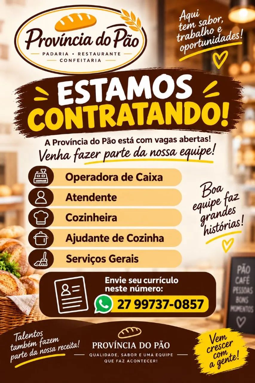 Venha fazer parte da nossa equipe 