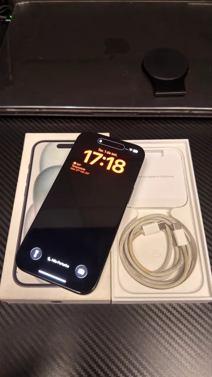 IPHONE 15 256GB PRETO BAT 100% (ANATEL)