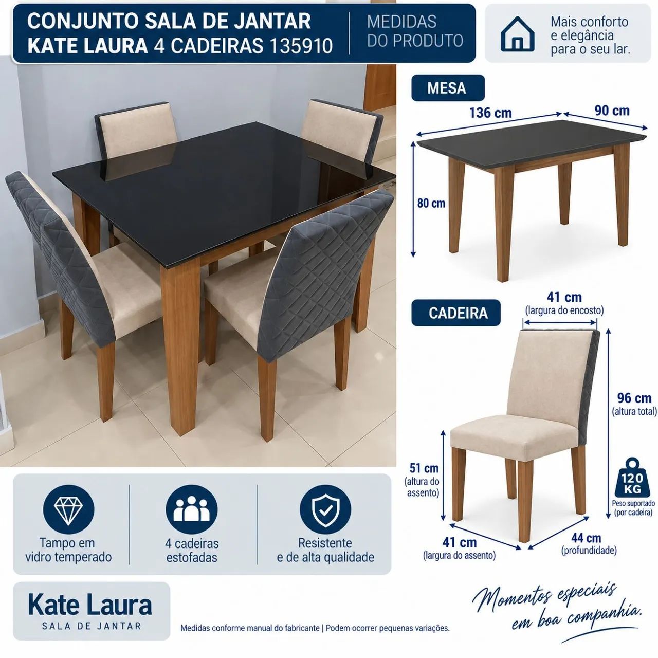 MESA TAMPÃO DE VIDRO