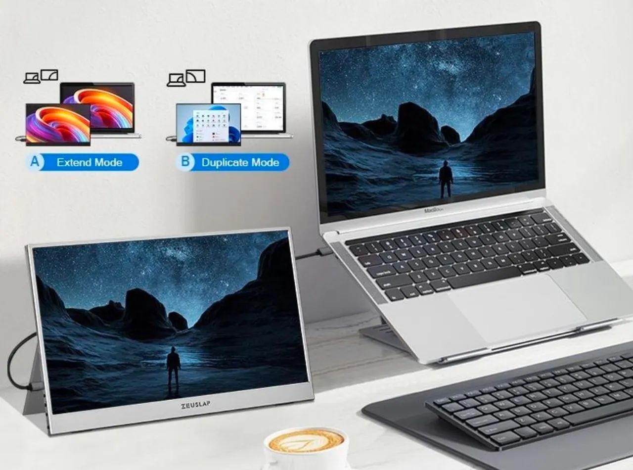 Monitor Portátil Zeuslap Full HD IPS USB-C HDMI Tela Auxiliar para