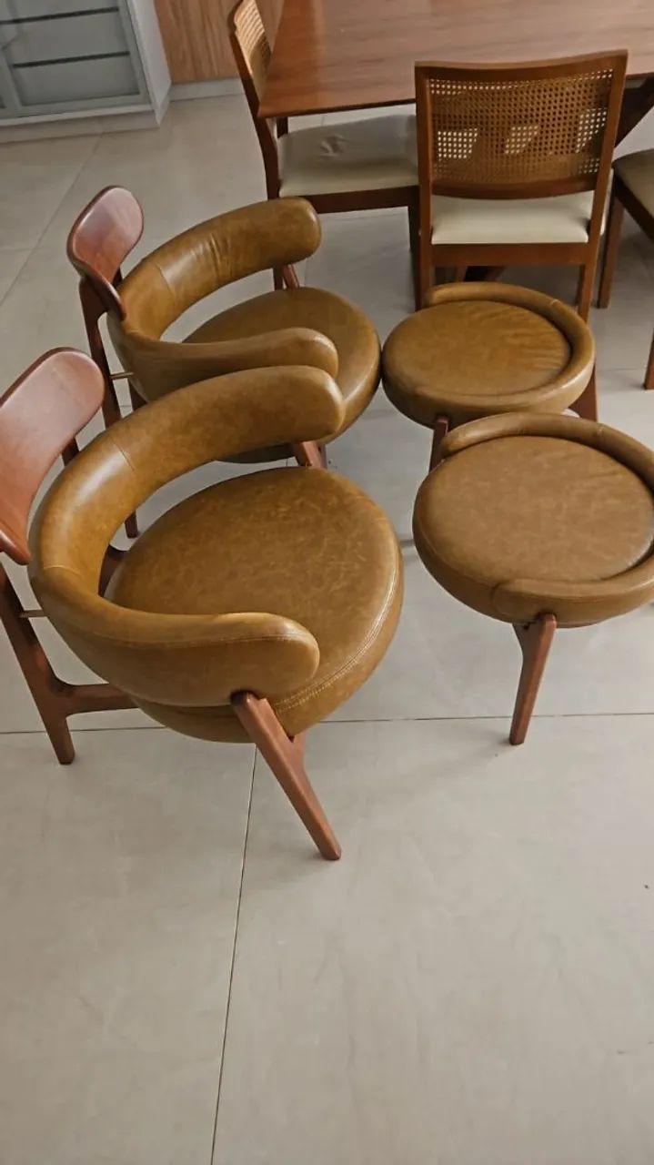POLTRONA LAPA _COURO/ LUXO  (KIT POLTRONA + PUFF) - Foto 4