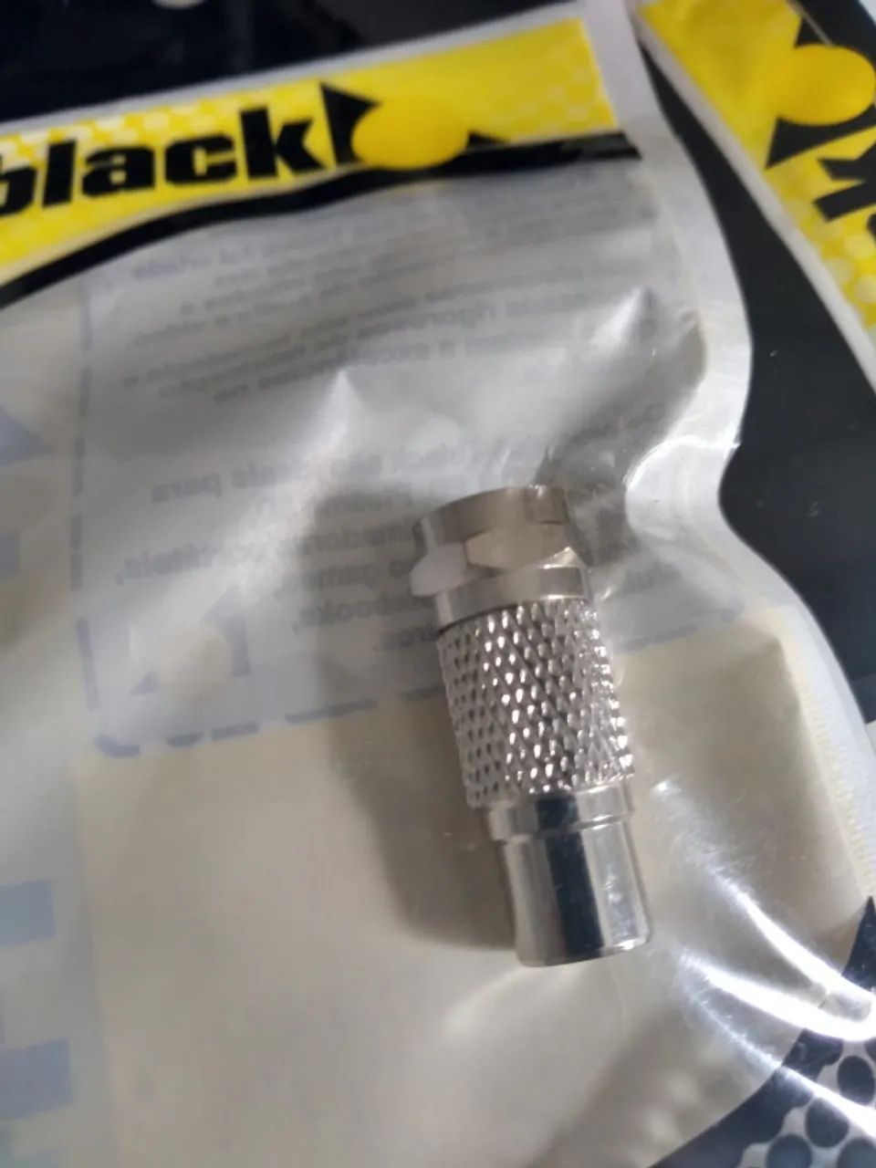 Conector Adaptador F Coaxial Macho x RCA Fêmea (50 pçs)