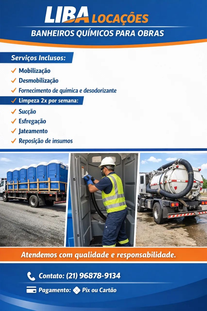 Aluguel de banheiro químico 