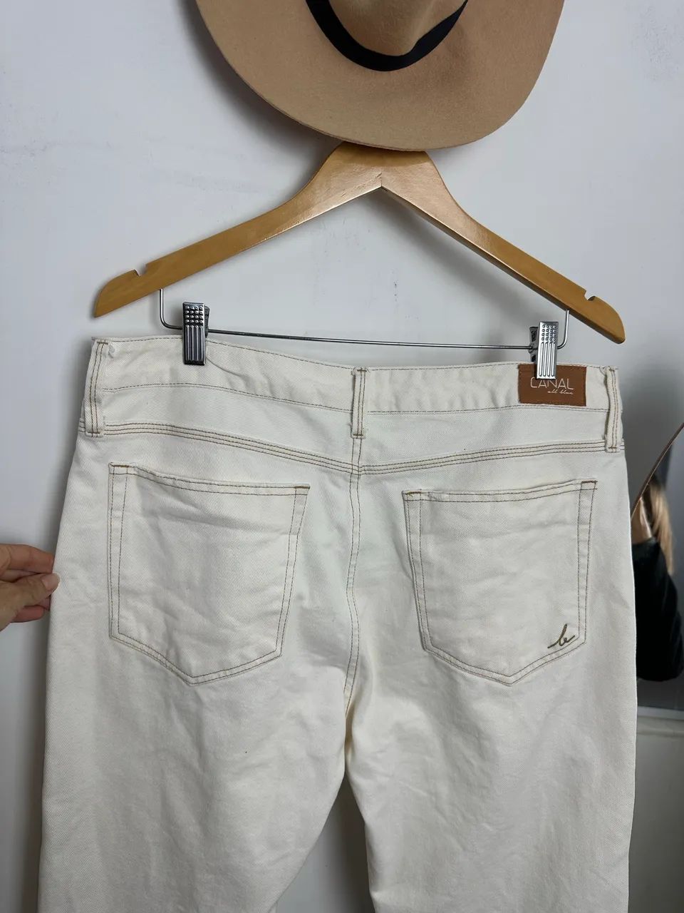 Calça jeans masculina em sarja de algodão da canal TAM 44 - Foto 5