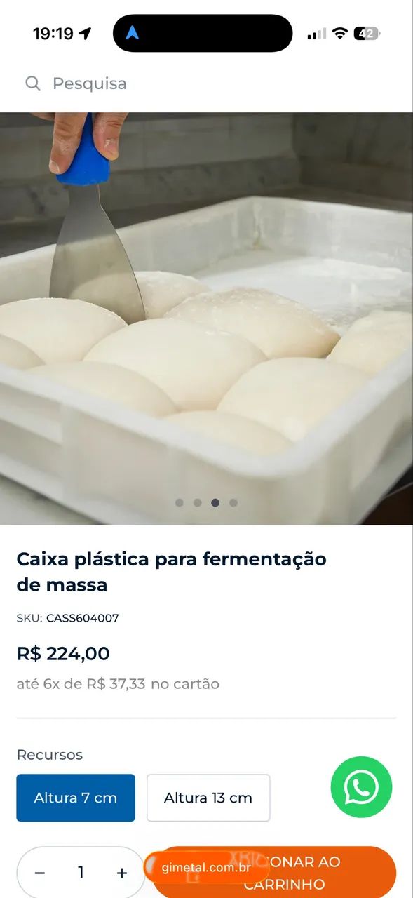 Caixa plástica gimetal com encaixe 