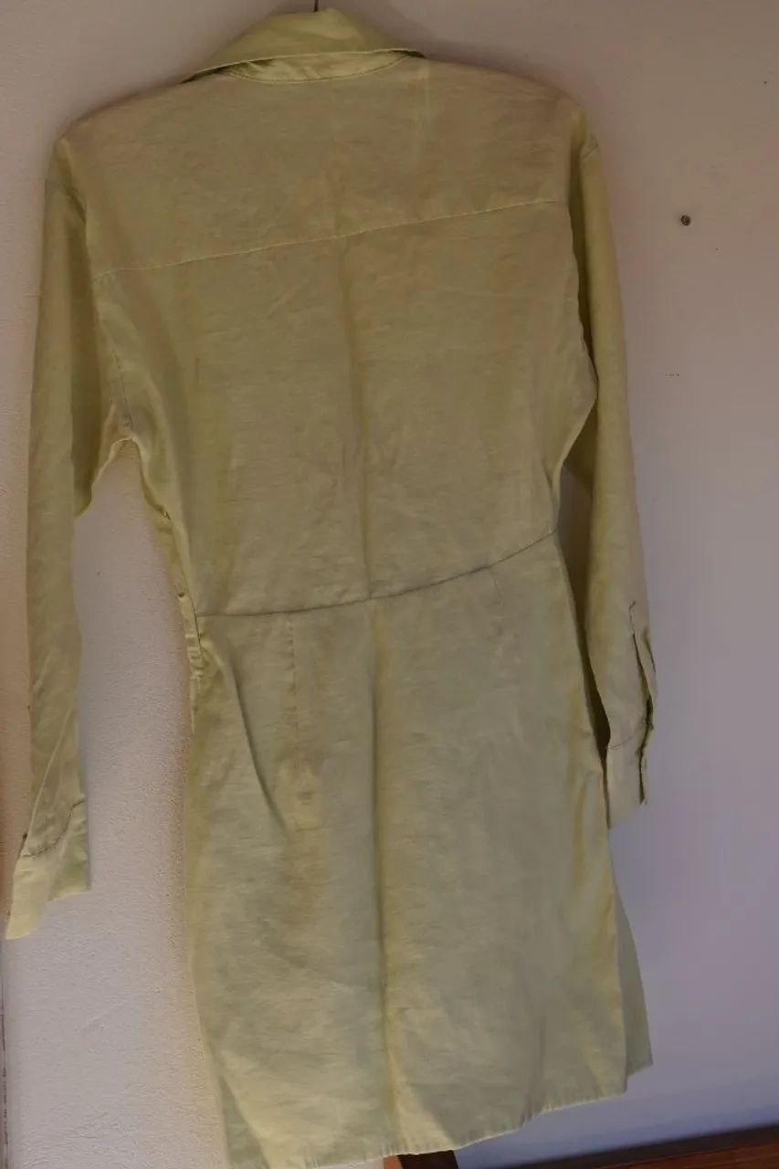 vestido chemise zara verde p - Foto 3