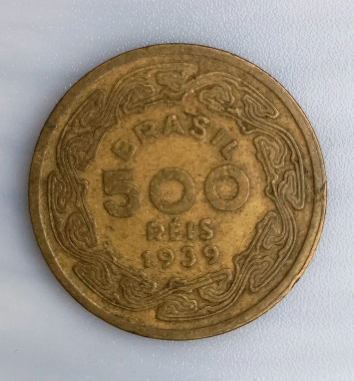 moeda brasileira de 500 Réis do ano de 1939,
