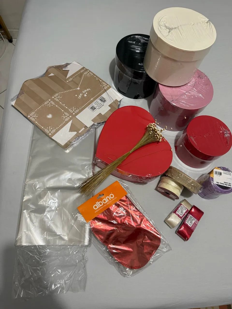 Caixa e acessórios para cesta e box de presente - Foto 4