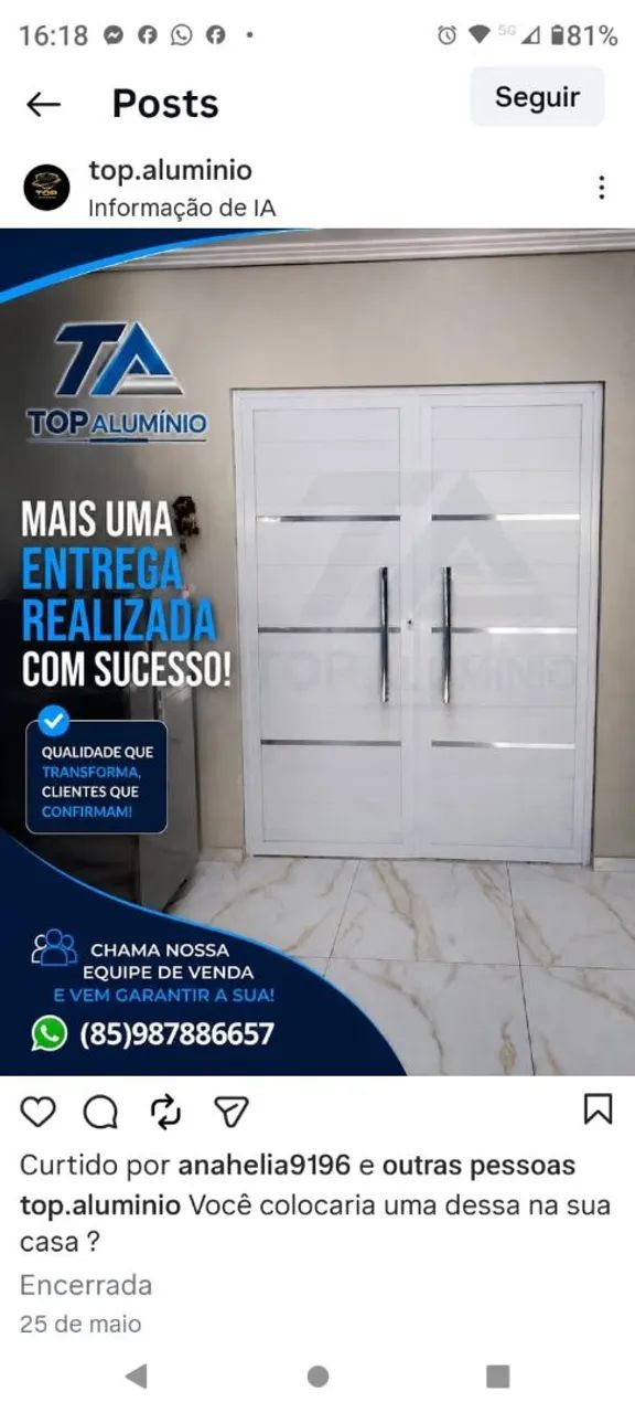 Portao de alumínio especial para sua garagem  - Foto 2