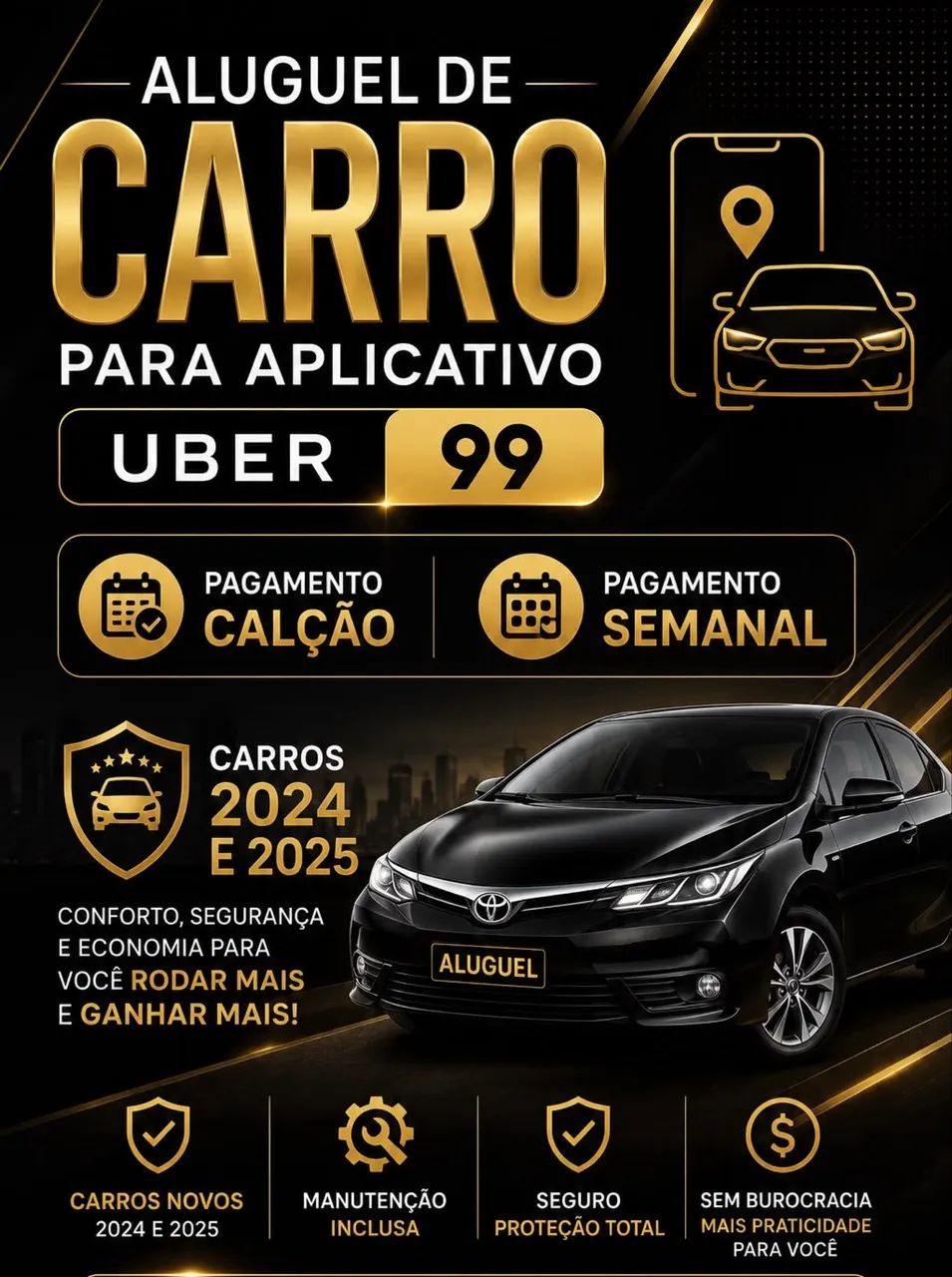 Aluguel de carro para aplicativo