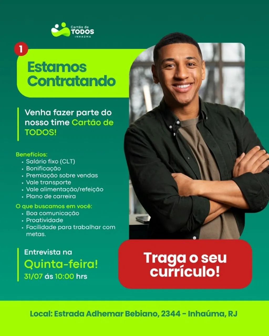 VAGA DE EMPREGO PARA VENDEDOR