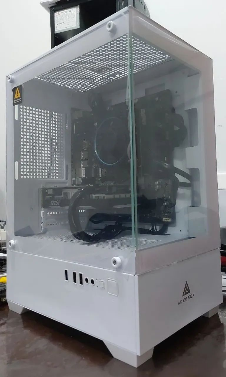 PC gamer preto e branco novo, i5 12400F, 8GB DDR4, GTX 1650, SSD, Windows 11 Pro original - Foto 2